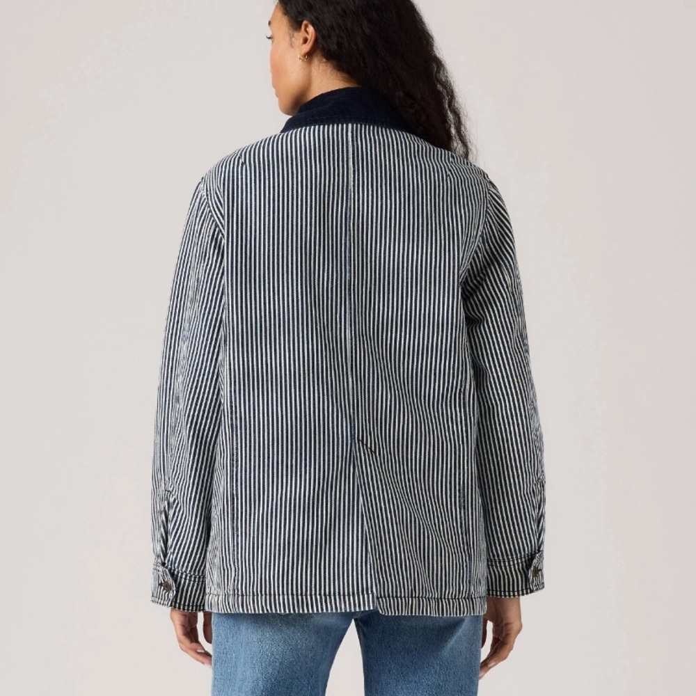 Best Seller New Levi's Bree Barn Striped Jacket Women's L - Picture 6 of 15